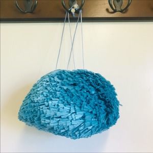 Carolina Santo Domingo Uni Raffia Ocean Blue Purse